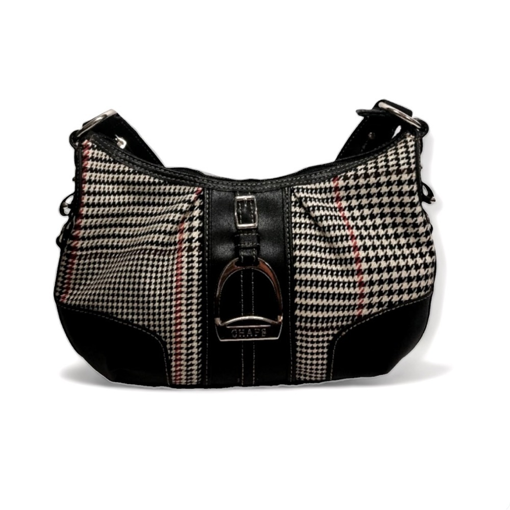 Chaps Vintage Houdstooth Leather Bag - Picture 1 of 7